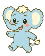 Cute elephant in pastel tone