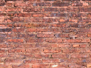 Old Weathered Red Brick Wall Background for Stock Photo