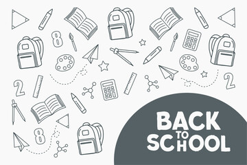 set of icons for back to school
