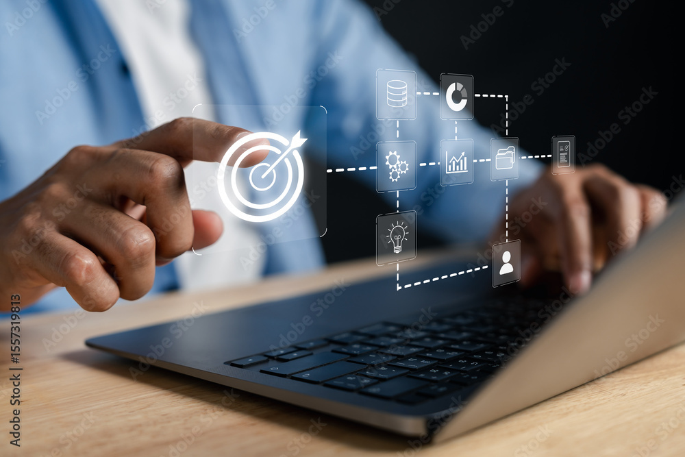Aufkleber Target goal setting with business workflow and data integration