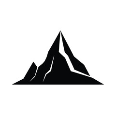 Fototapeta premium Majestic Mountain Peak Black and White Vector Illustration