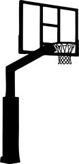 basketball hoop silhouette vector illustration, isolated on white