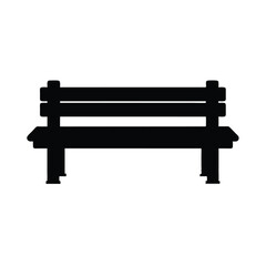 Simple Black Silhouette of a Park Bench Illustration