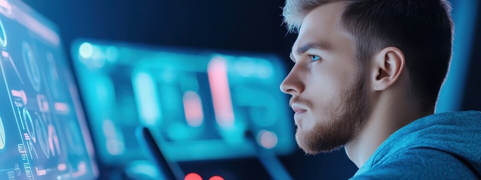 Futuristic Gym with Smart Fitness Equipment