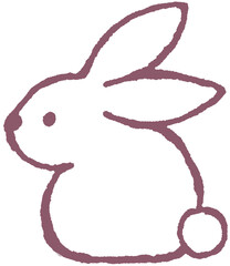 전통적 토끼 라인 드로잉 일러스트 © titi.drawing