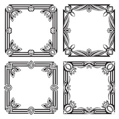 Geometric and Heritage Vintage Decorative Floral Frames Vector Set Packs