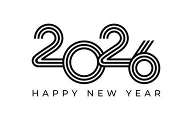 Fototapeta premium 2026 Happy New Year design vector illustration. Unique 2026 logo design template.