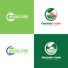 organic farm logo design modern minimal concept farming natural creative
