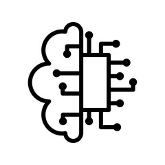 brain icon with digital circuit pathways
