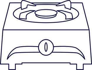 Vector illustration of a single gas stove. Portable Single Burner Gas Stove Illustration Vector. A Gas Stove for Culinary Usage on a White Background