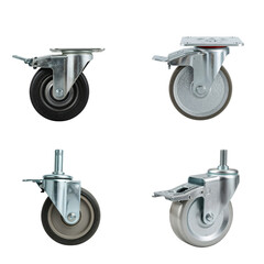 Scaffolding caster wheel set in metal and rubber styles

