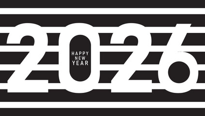  Stylish vector logo set featuring bold “2026” typography in black and white. Perfect for New Year celebration graphics, greeting cards, banners, event branding, and modern festive designs.