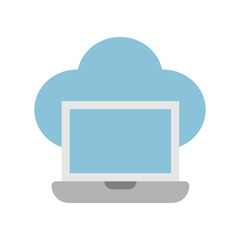 Vector illustration of a Cloud Computer in flat style isolated in white background