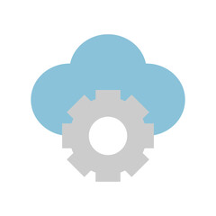 Vector illustration of a Cloud Setting in flat style isolated in white background