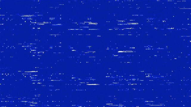old ms-dos blue background with white pixels,  vibrant animated background, tech look animation video template, 2d textured effect
