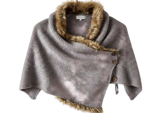 Luxurious Faux Fur Shrug A Chic Winter Accessory isolated on transparent background