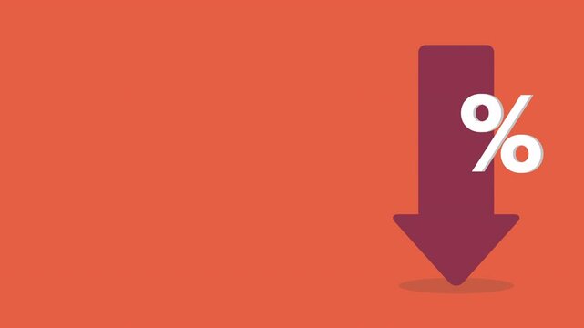 Red arrow with percentage symbol