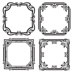 Timeless and Stylized Vintage Decorative Floral Frames Vector Set Packs