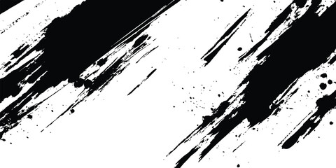 Abstract grunge texture of black paint. black paint strokes on a white background, creating a striking contrast ideal for impactful graphic designs, modern art projects, and creative backgrounds. 