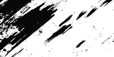 Vector grunge texture. Vector abstract brushstroke grunge minimalist ink stroke art background. Vector grunge brush strokes texture rough black scratches for wallpaper, paint splatter template, dirt. 