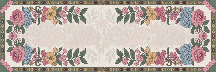 Elegant Vintage Floral Dupatta