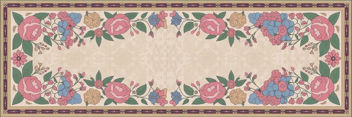 Elegant Vintage Floral Dupatta