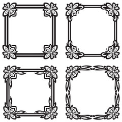 Bold and Victorian Vintage Decorative Floral Frames Vector Set Packs