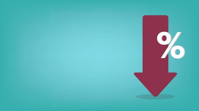 Red arrow with percentage symbol