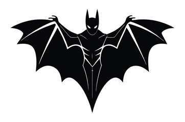 Naklejka premium A Halloween bat vector illustration with an autumn maple leaf design