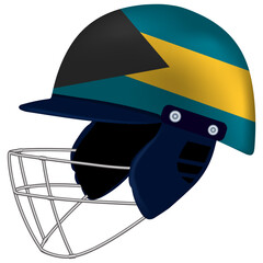 Bahamas Cricket Helmet - National Flag Sports Gear