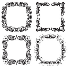 Elegant and Rustic Vintage Decorative Floral Frames Vector Collection