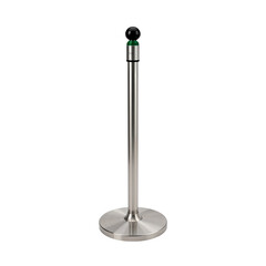 Retractable belt stanchion with green signal ball
