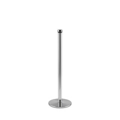 Retractable belt stanchion in slim chrome design
