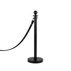 Retractable belt stanchion in matte black finish
