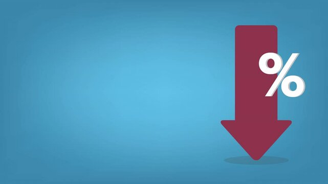 Red arrow with percentage symbol