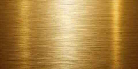 Golden Metal Brushed Wide Textured Plate, Polished Shiny Surface with Fine Lines and Elegant Reflection, Luxurious Yellow Gold Background for Product Display, Pattern Design, or Branding Template