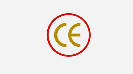 3D rotating CE Mark icon representing European safety certification. Ideal for product labeling, compliance marks, quality assurance, and regulatory approval visuals.


