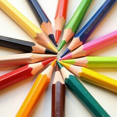 Fototapeta premium colored pencils on white background