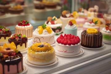 ケーキ屋さんのショーケース（スイーツ・バイキング・食べ放題）