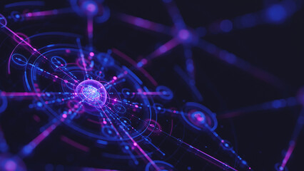 Big data technology data science analysis artificial intelligence generative ai deep learning machine learning algorithm neural flow network analytics innovation abstract futuristic. 3d rendering.