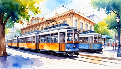 Naklejka premium 電車