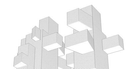 abstract console architecture 3d rendering