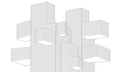 abstract console architecture 3d rendering