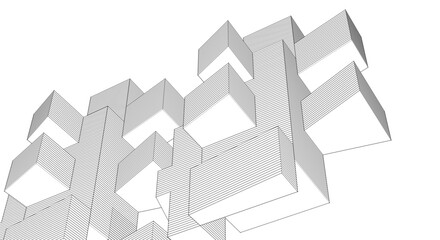 abstract console architecture 3d rendering