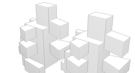 abstract console architecture 3d rendering