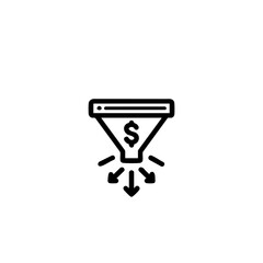 Minimalist Sales Funnel Icon Vector