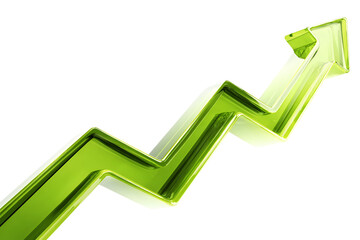 Abstract 3D arrow indicating growth, success, and progress.