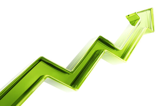 Abstract 3D arrow indicating growth, success, and progress. - Powered by Adobe