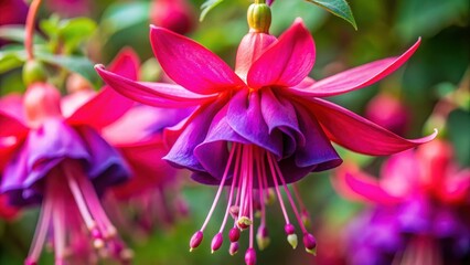 Vibrant Fuchsia Hybrida flower details