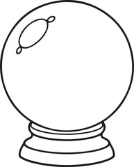 Obraz premium Classic Fortune-Telling Crystal Ball Line Art Design